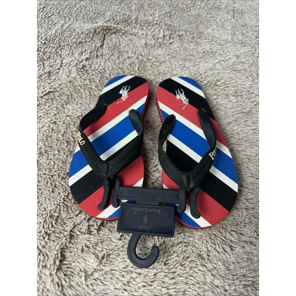 Polo Ralph Lauren Kids Flip Flops Black Size 1 Sandal